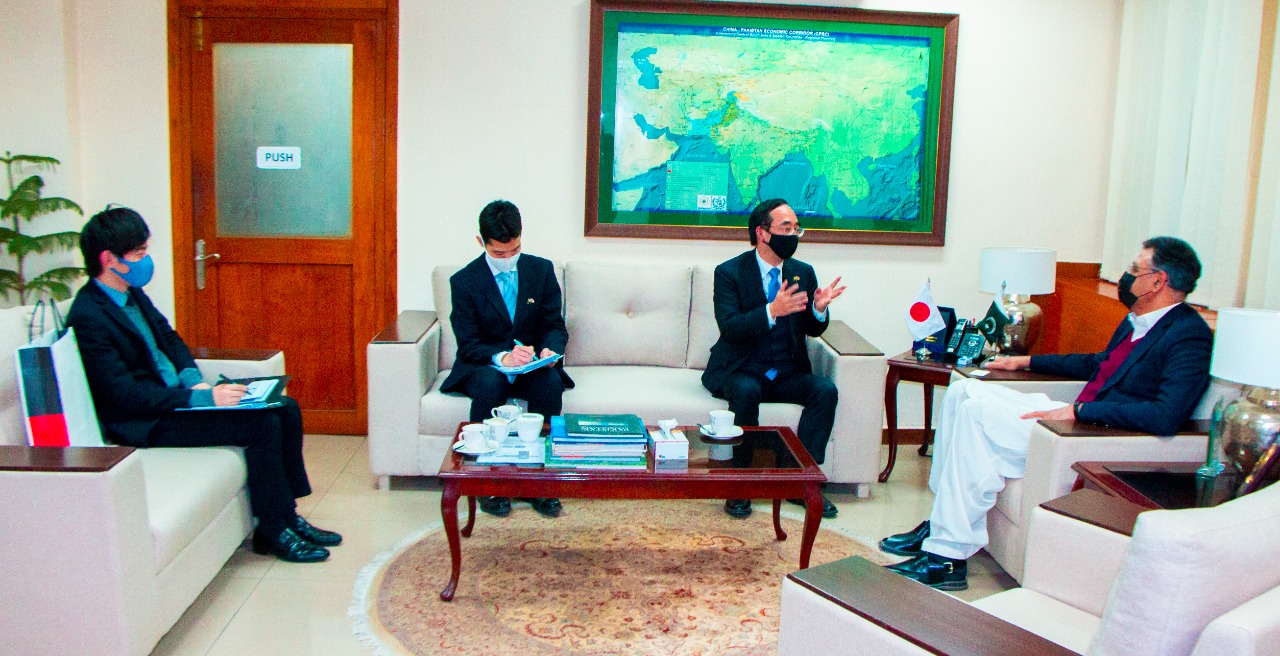 Japanese Ambassador to Pakistan, WADA Mitsuhiro called on the Federal Minister for Planning Development and Special Initiatives, Asad Umar.