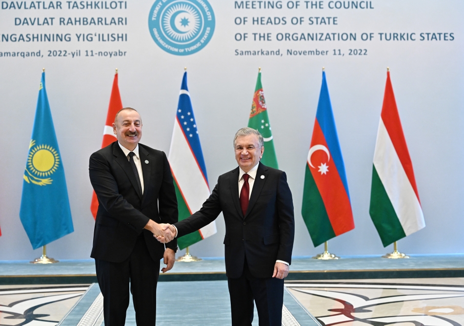President of Uzbekistan, Shavkat Miromonovich, and President of Azerbaijan Ilham Aliyev.