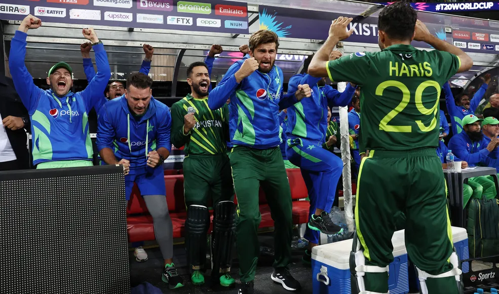 Shaheens celebrating qualification of Pakistan in the final.(Getty images)