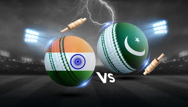 India vs Pakistan cricket balls with flag. Getty Image