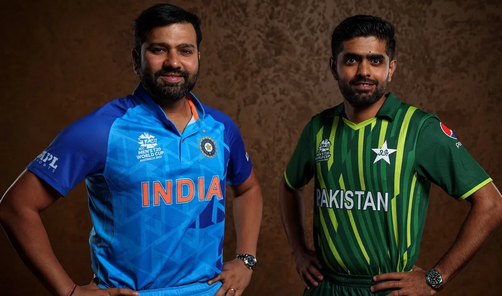 Rohit Sharma and Babar Azam in the T20 world cup 2022.