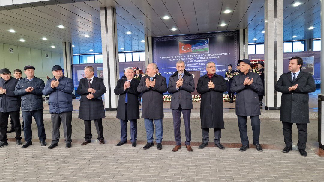 Welcome ceremony of First Cargo train from Turkiye to Uzbekistan.