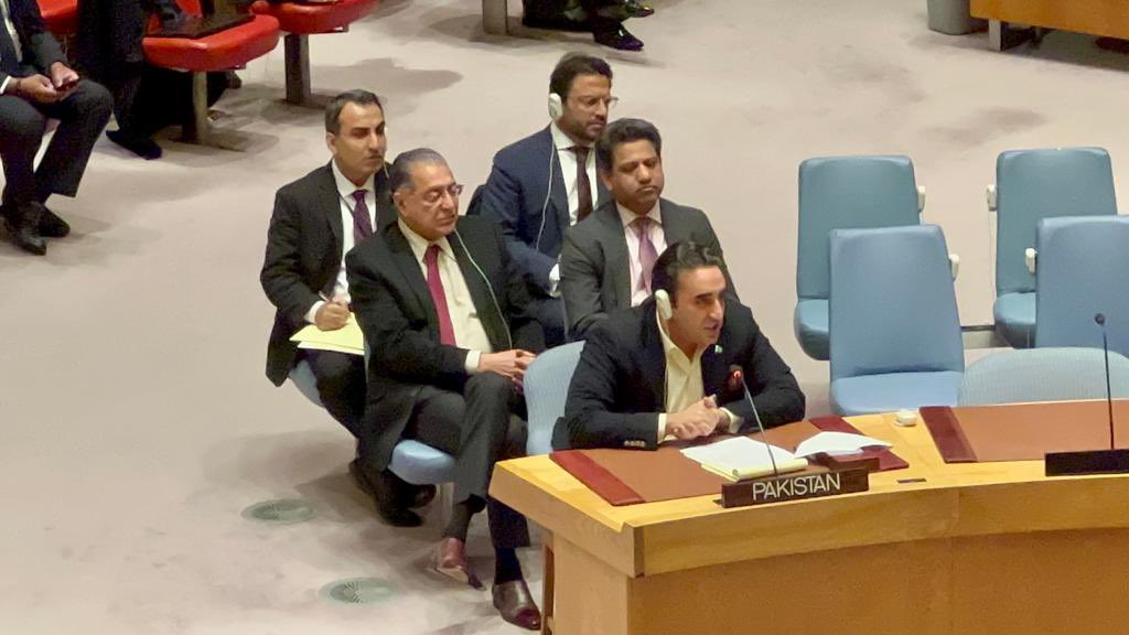 Foreign Minister of Pakistan addressing UNSC