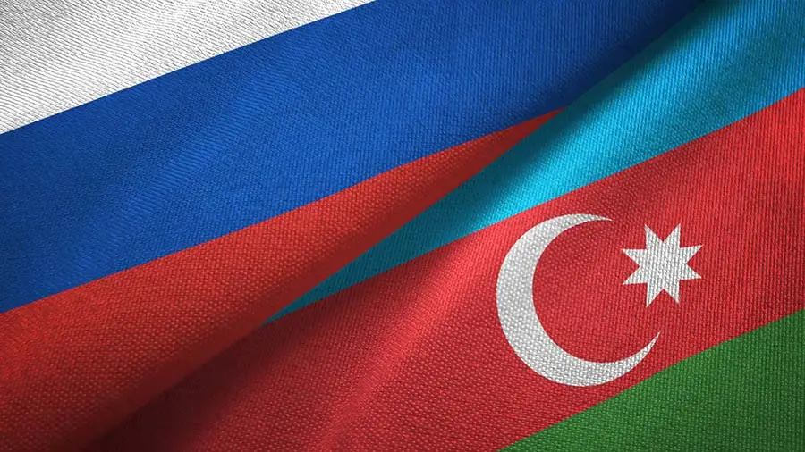 Flag of Azerbaijan and Russia