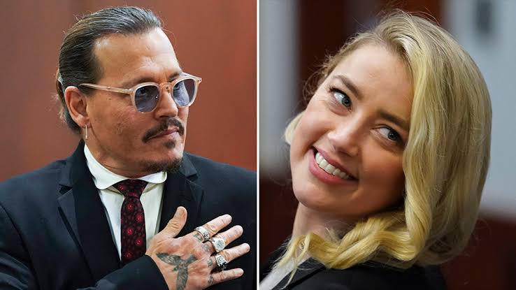 Johnny Depp (L) and Amber Heard (R).