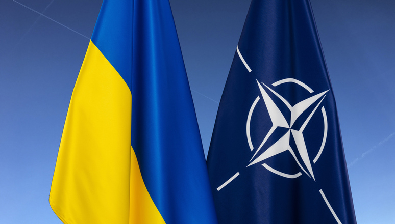 Ukraine and NATO flag