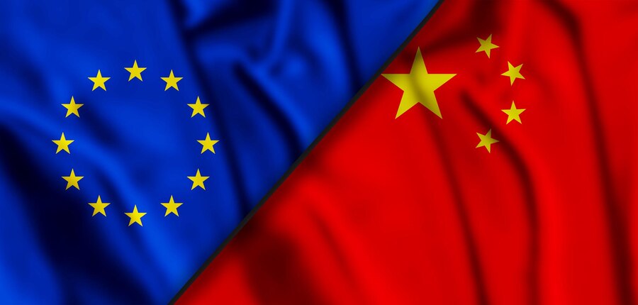 EU and China's flag