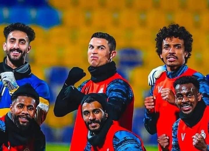 Cristiano Ronaldo with Al-Nassr Players.