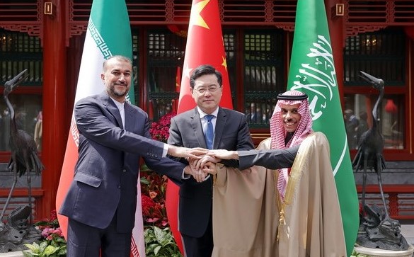 China, Saudi Arabia, and Iran meeting in Beijing, April 6, 2023