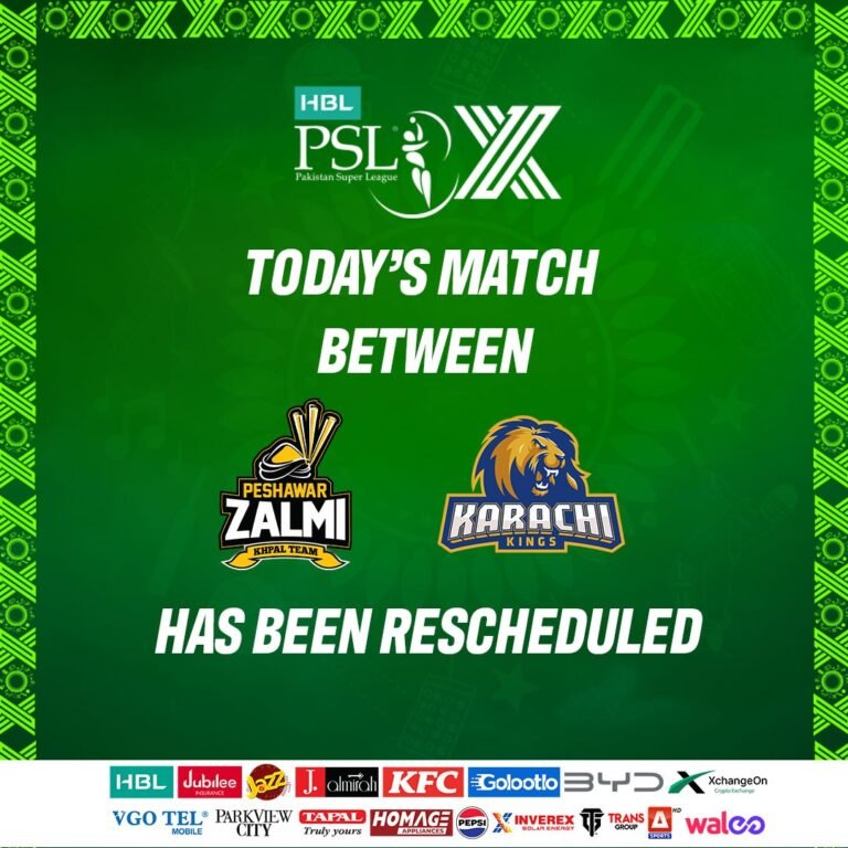 PCB decided to reschedule tonight’s HBL PSL X match