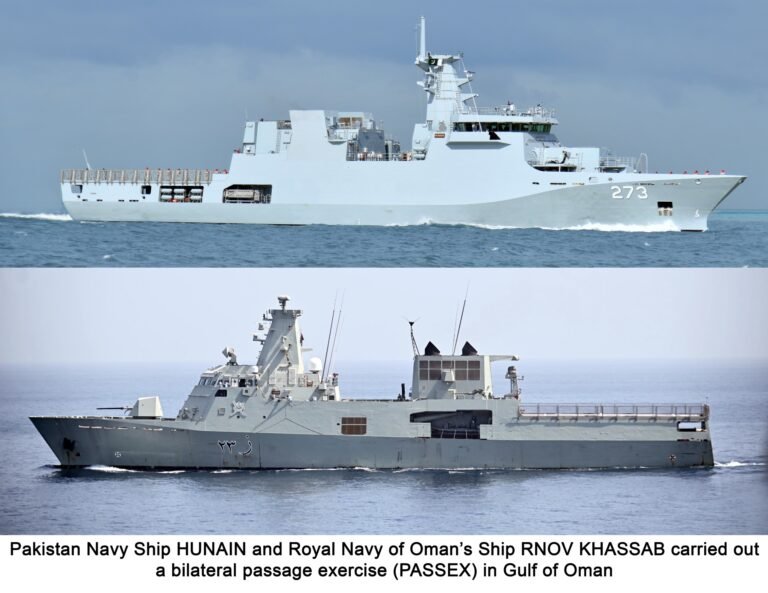 PAK NAVY SHIP HUNAIN VISITS OMAN AND CONDUCTS EXERCISE WITH OMAN ROYAL NAVY