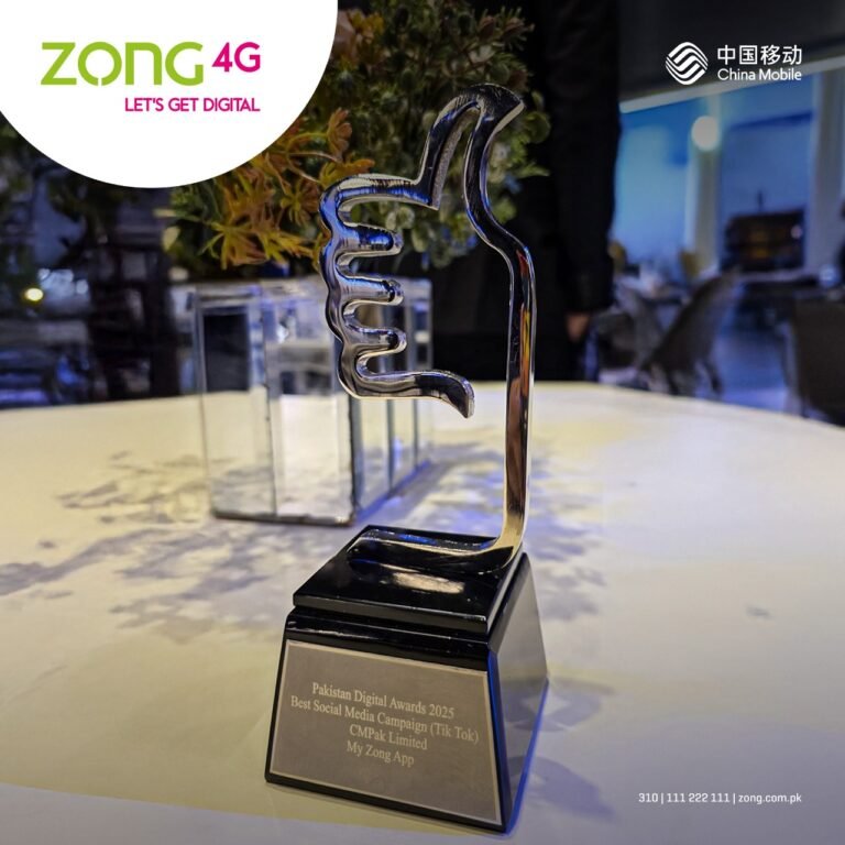 Zong Wins ‘Best Digital Campaign (TikTok)’ at Pakistan Digital Awards