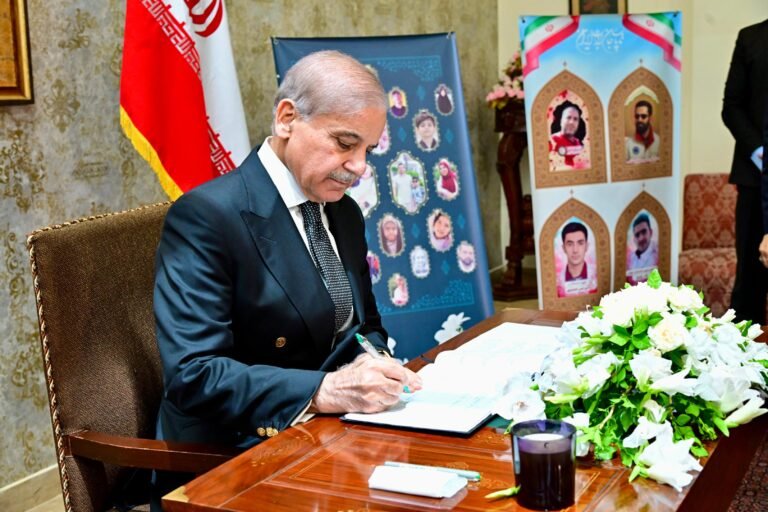 PM Shehbaz visits Iranian Embassy, signs condolence book