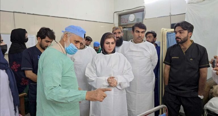 Senator Zehri visits injured miners of harnai coal mine incident