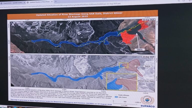 SUPARCO captured satellite images for helping authorities assess the situation