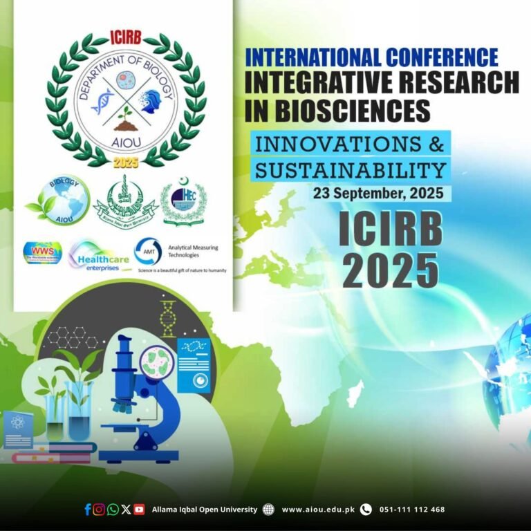 AIOU to host International Conference on Integrative Biosciences Tomorrow