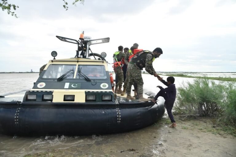 PAK NAVY CONDUCTS EXTENSIVE RESCUE OPERATIONS IN FLOOD HIT AREAS ACROSS
