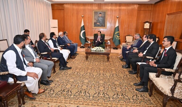Lord Shafaq, Barrister Tanveer & Ch Mehboob call on Yousuf Raza Gilani