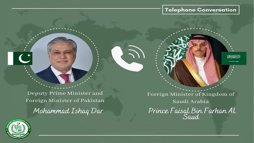 Dar, Saudi FM discuss latest regional situation