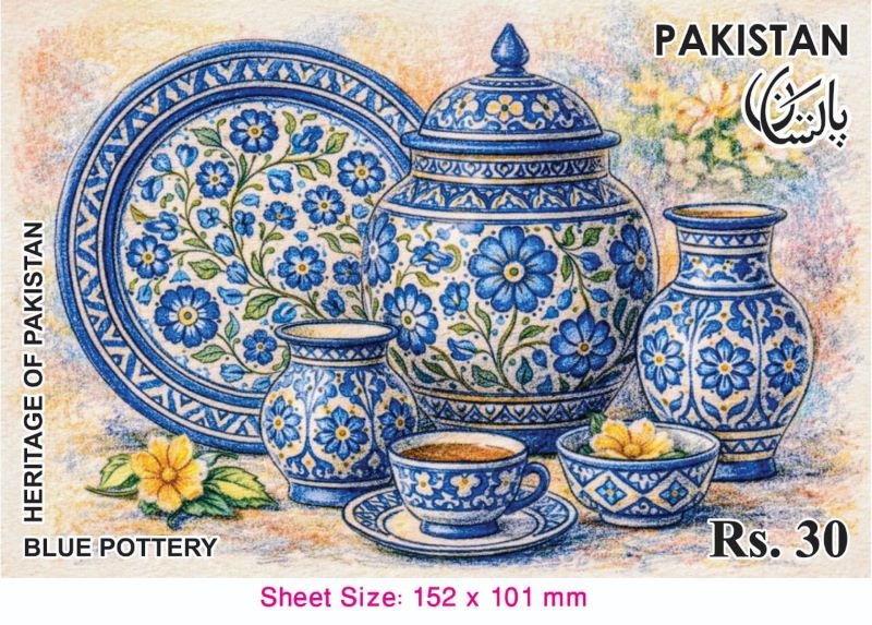 Pakistan Post Unveils Special Blue Pottery Stamp Series
