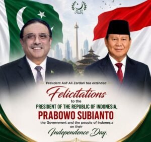 President Zardari Greetings to Indonesia on Independence Day