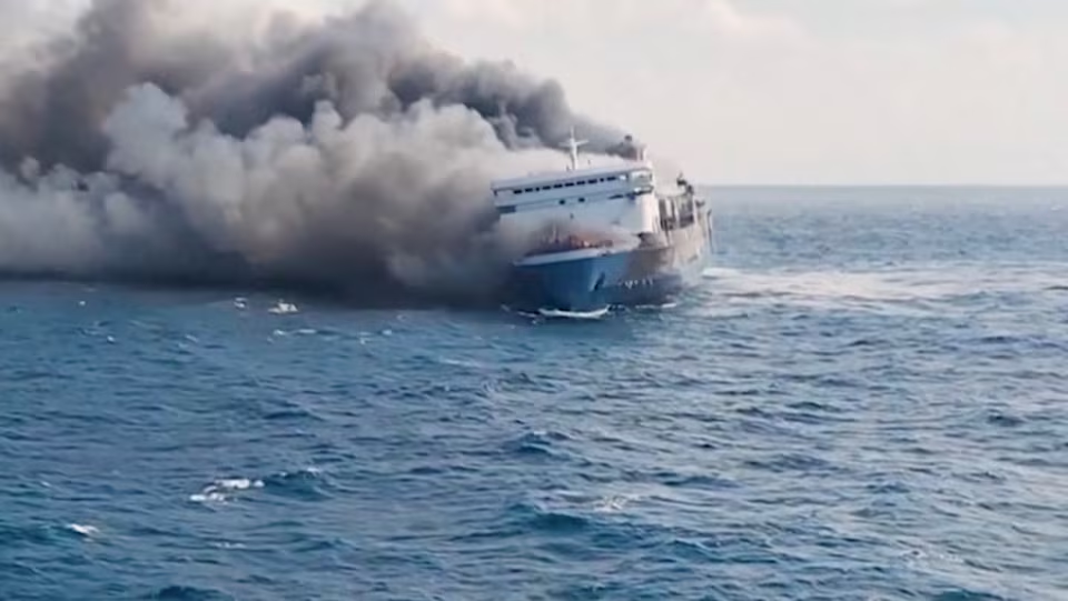 Search Continues for 28 Missing After Ferry Fire Off Indonesia's Madura Island