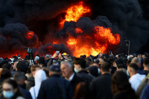 Students Set Ministry on Fire in Violent Tirana Protest