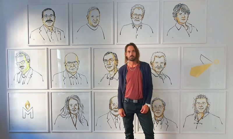 Swedish Artist Draws Nobel Prize Winners Before World Knows Names